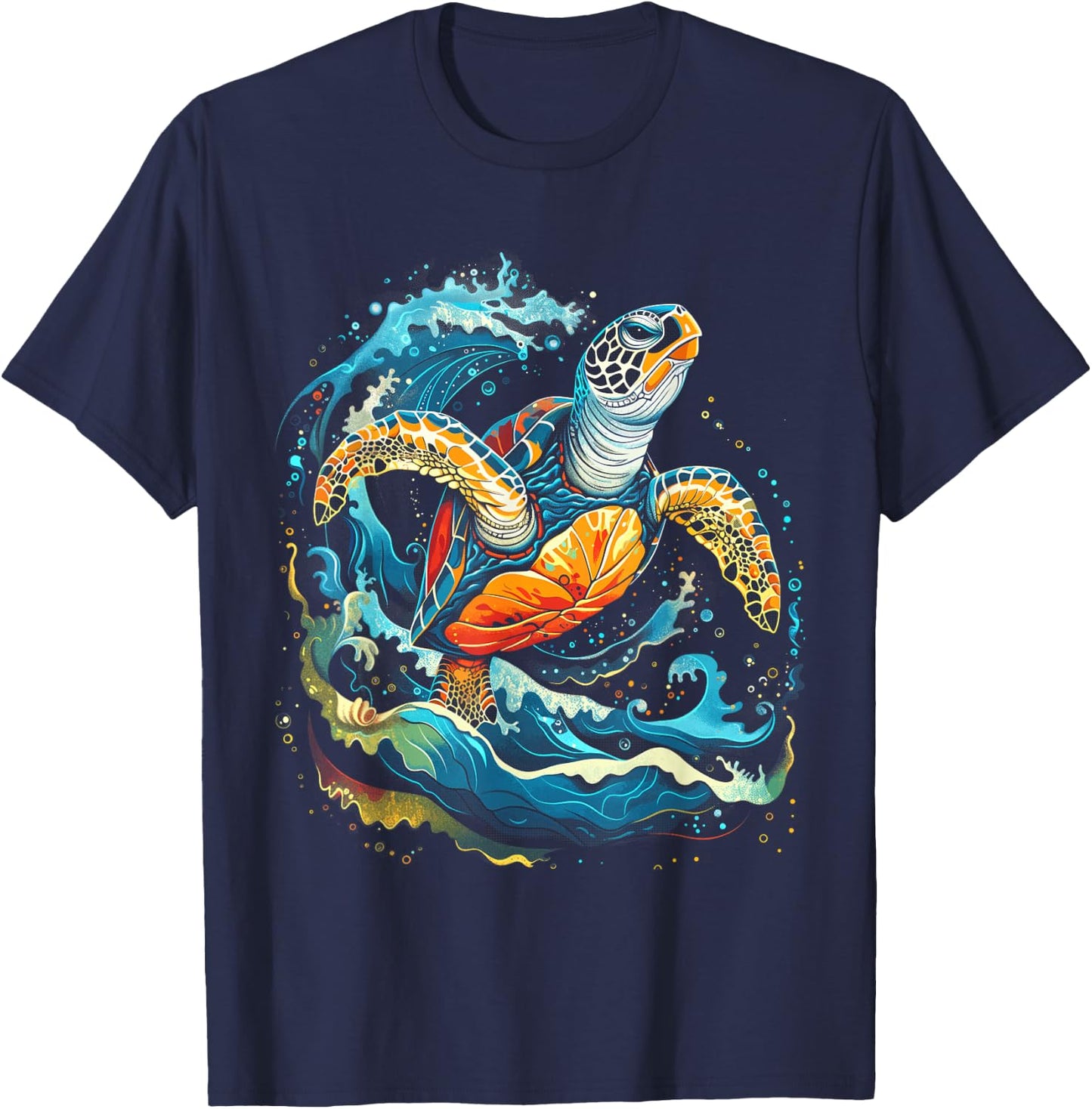 Sea Turtle Beach Lover Ocean Animal Graphic Novelty T-Shirt - T-Shirt | Navy