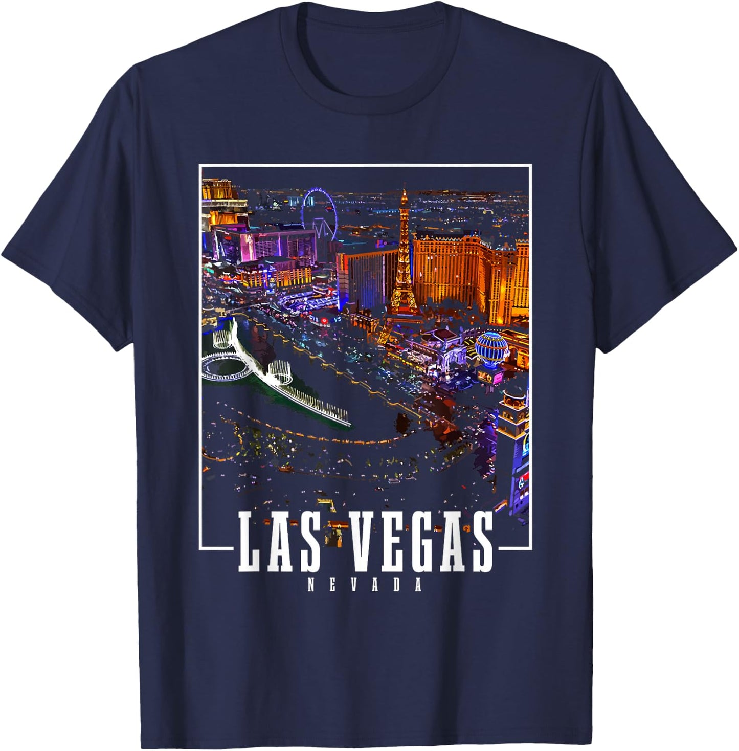 Las Vegas Nevada Skyline USA Souvenir T-Shirt - T-Shirt | Navy