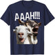 Screaming Goats AAAH!!! Funny Crazy Goat Lover Print T-Shirt - T-Shirt | Navy