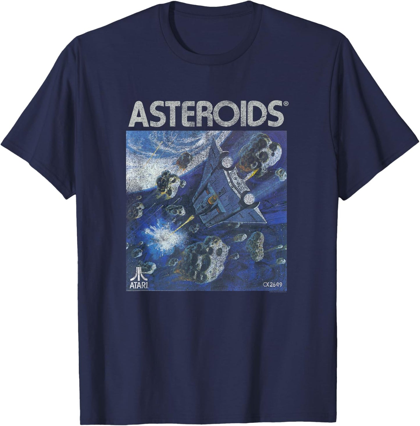 Atari Asteroids Box Art Vintage Retro Video Game T-Shirt - T-Shirt | Navy