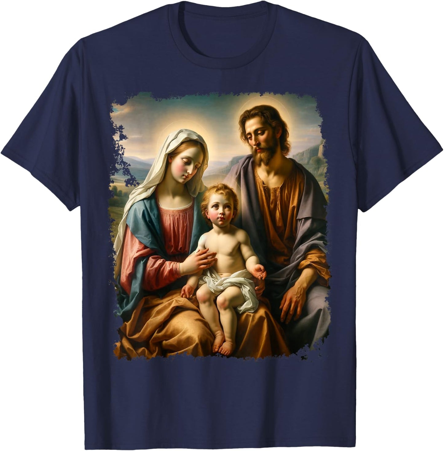 I Love Jesus Christ Mary Joseph T-Shirt - T-Shirt | Navy