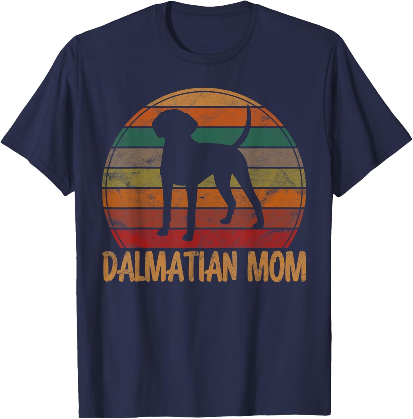 Retro Dalmatian Mom Gift Firehouse Dog Owner Mother Pet Mama Women Girls Kids T-Shirt - T-Shirt | Navy