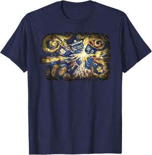Art Tardis Van Gogh Time Travel Sci-Fi Fan T-Shirt - T-Shirt | Navy
