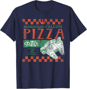Star Wars Millennium Falcon Pizza Fast & Fresh T-Shirt - T-Shirt | Navy