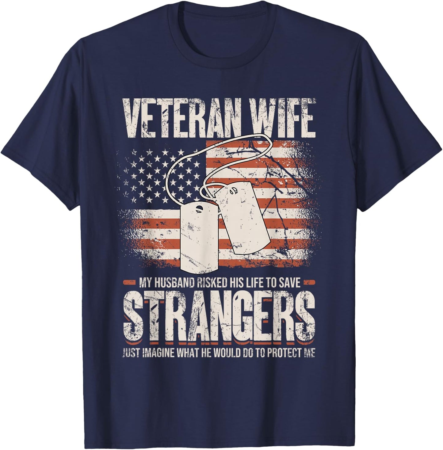 Veteran Wife, Husband Soldier & Saying For Military Women T-Shirt - T-Shirt | Navy