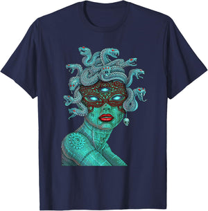Alien Medusa - by Emek Artman T-Shirt - T-Shirt | Navy