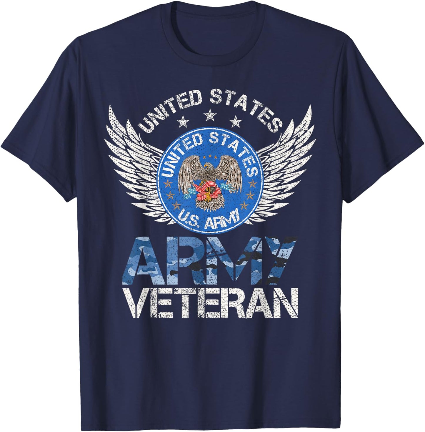 Vintage United States Army Veteran Gift U.S Military Veteran T-Shirt - T-Shirt | Navy