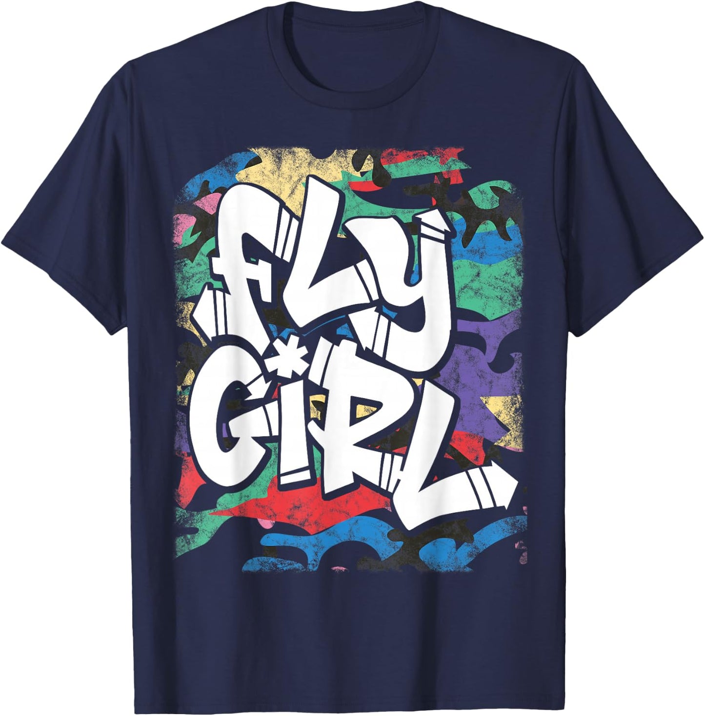 Fly Girl 80s 90s Old School B-Girl Hip Hop T-Shirt - T-Shirt | Navy