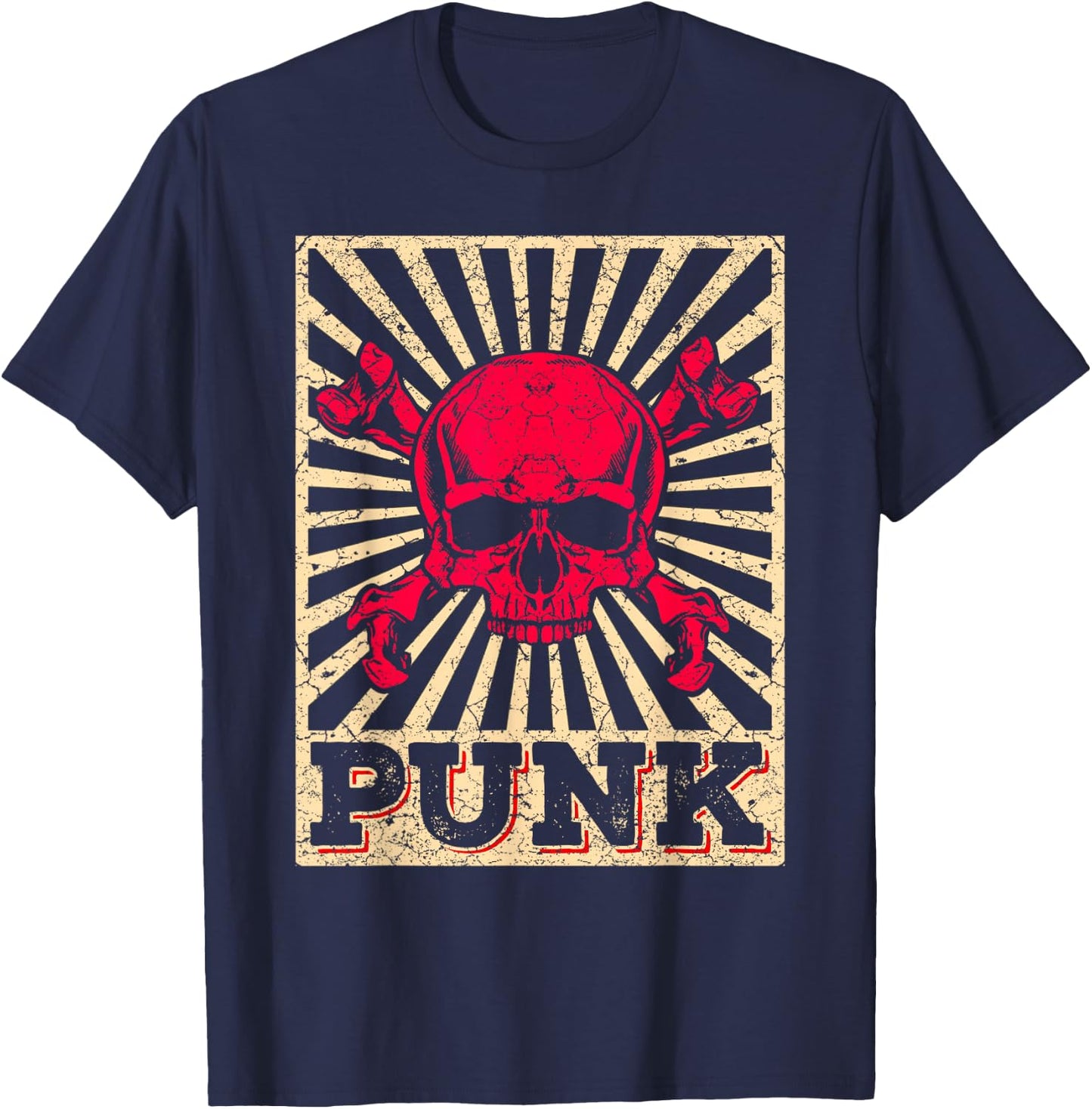 Punk Music Retro Punk Rock Concert Gift T-Shirt - T-Shirt | Navy