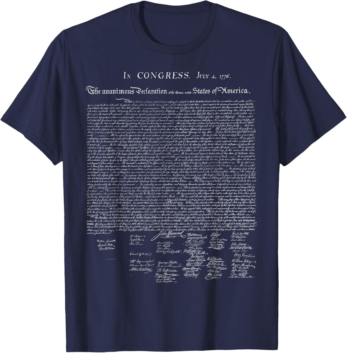 USA Declaration of Independence American T-Shirt - T-Shirt | Navy