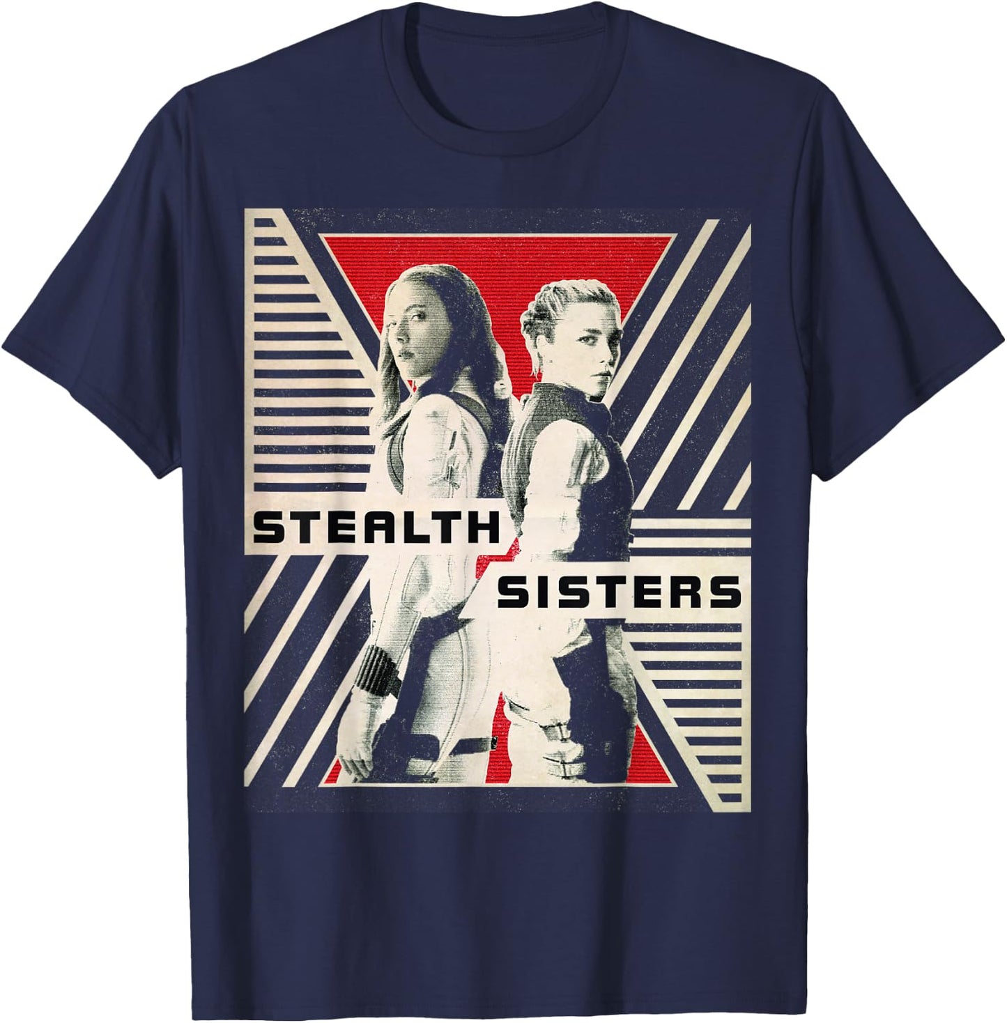 Marvel Black Widow Stealth Sisters Poster T-Shirt - T-Shirt | Navy