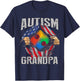 Autism Grandpa American Flag Autism Awareness T-Shirt - T-Shirt | Navy