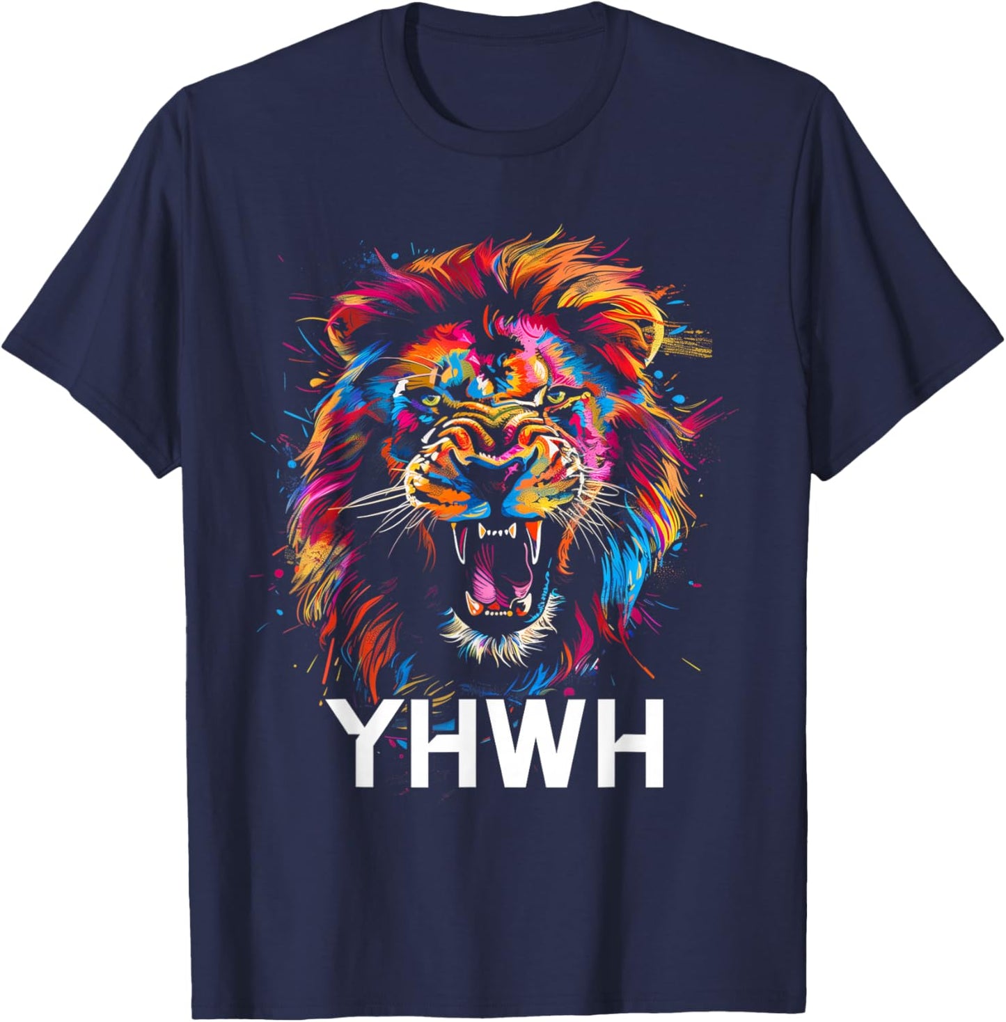 Hebrew Israelite Lion Of Judah Tribe YHWH Jew Jewish Yah T-Shirt - T-Shirt | Navy