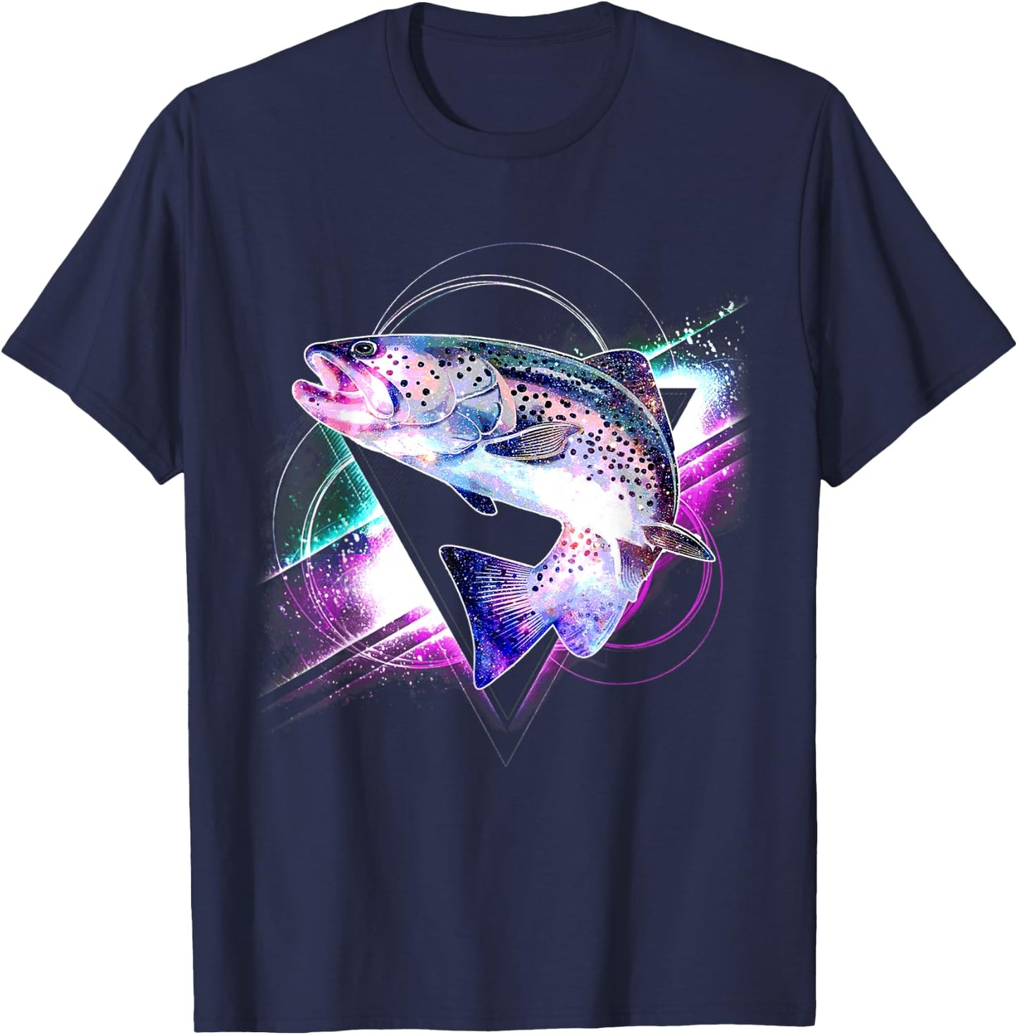 Aesthetic Galaxy Trout T-Shirt - T-Shirt | Navy