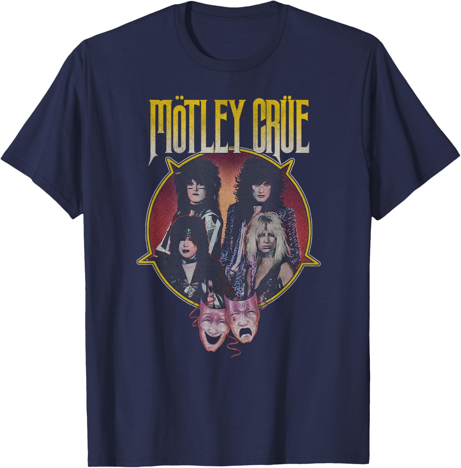 Mötley Crüe - Theatre Of Pain - Pentagram T-Shirt - T-Shirt | Navy