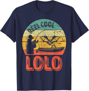 Reel Cool Lolo Shirt Fisherman Christmas Gift Father's Day T-Shirt - T-Shirt | Navy