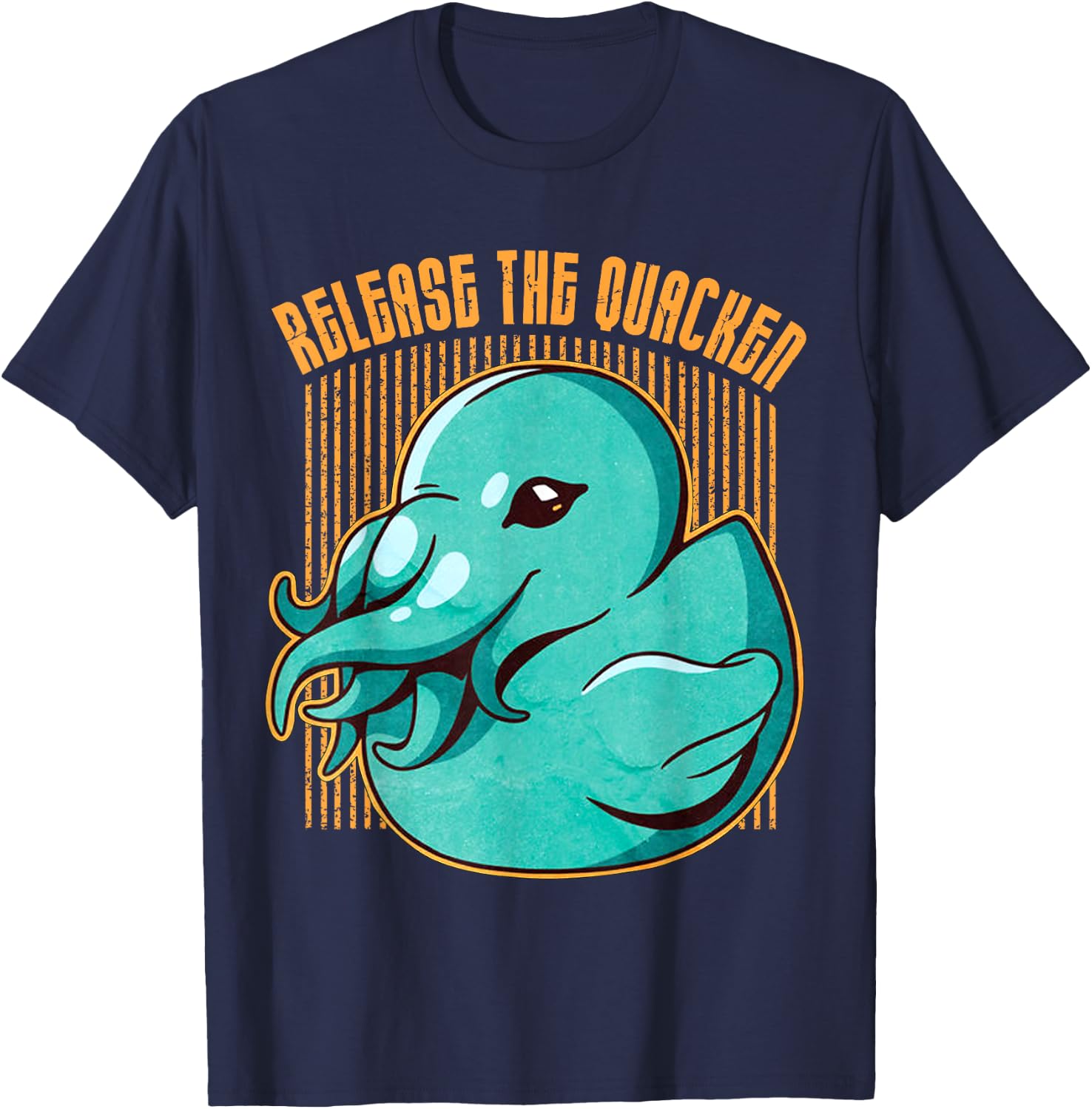 Release The Quacken Cute Octopus Duck Kraken T-Shirt - T-Shirt | Navy