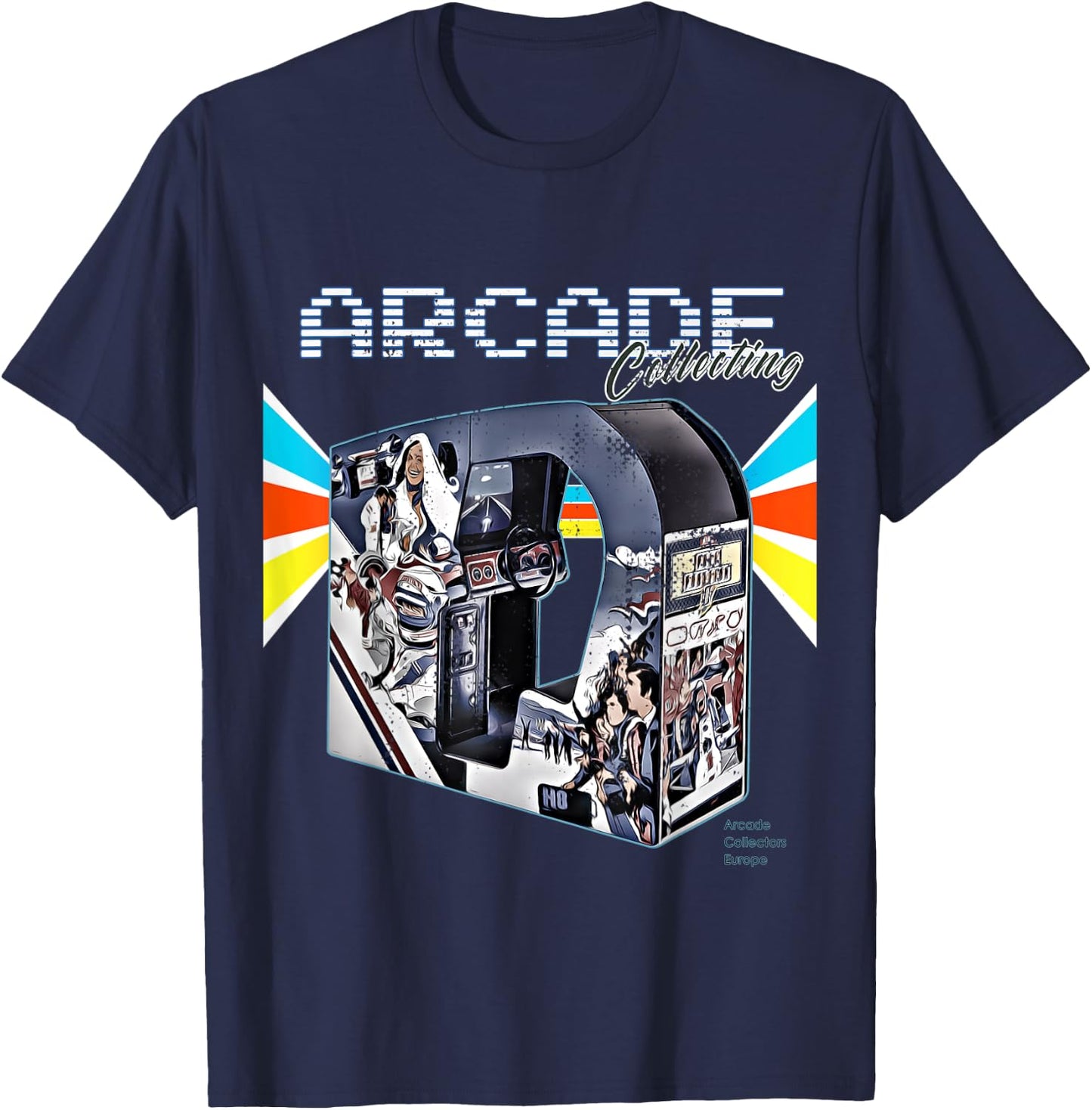 Arcade cabinet machine 1970 1980 1990 Video Game Collection T-Shirt - T-Shirt | Navy