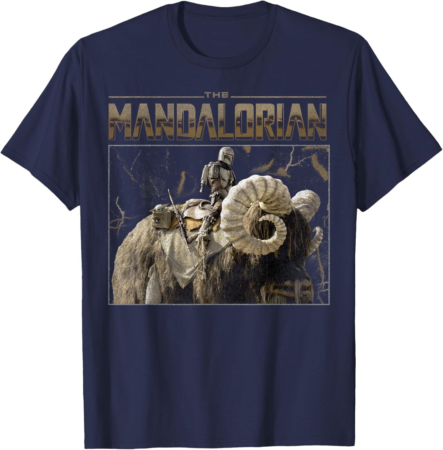 Star Wars: The Mandalorian & The Child Bantha Ride T-Shirt - T-Shirt | Navy