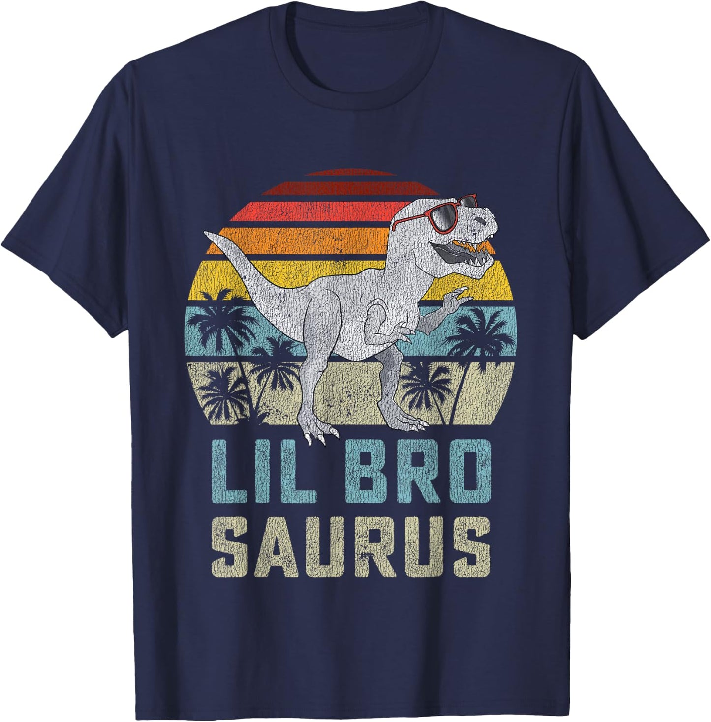 Lilbrosaurus T Rex Dinosaur Lil Bro Saurus Brother Family T-Shirt - T-Shirt | Navy