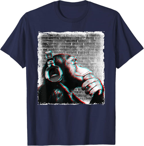 Monkey Chimp WIth Headphones Shirt - Edm Dj Music Lover Cool