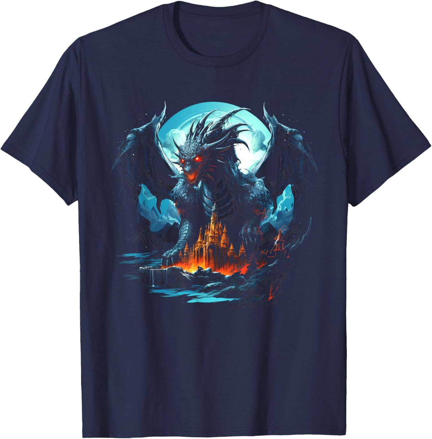 Frost Dragon Ice Dragon T-Shirt - T-Shirt | Navy