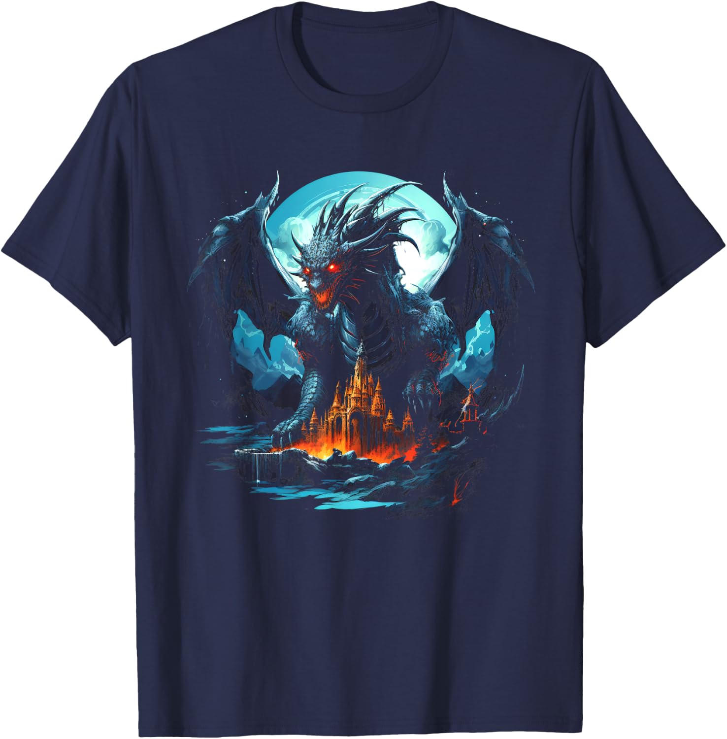 Frost Dragon Ice Dragon T-Shirt - T-Shirt | Navy