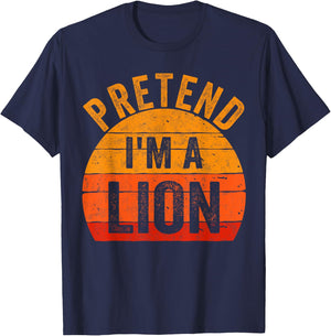 Funny Lazy Halloween Costume Shirt Pretend I'm A Lion T-Shirt - T-Shirt | Navy