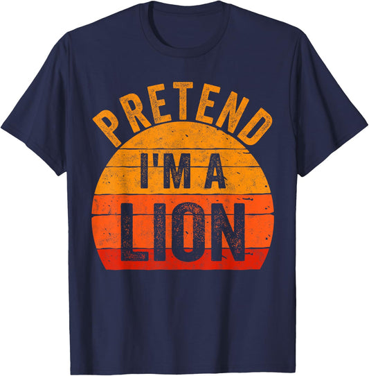 Funny Lazy Halloween Costume Shirt Pretend I'm A Lion T-Shirt - T-Shirt | Navy