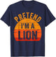 Funny Lazy Halloween Costume Shirt Pretend I'm A Lion T-Shirt - T-Shirt | Navy