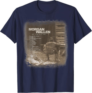 Official Morgan Wallen Tracklist T-Shirt - T-Shirt | Navy
