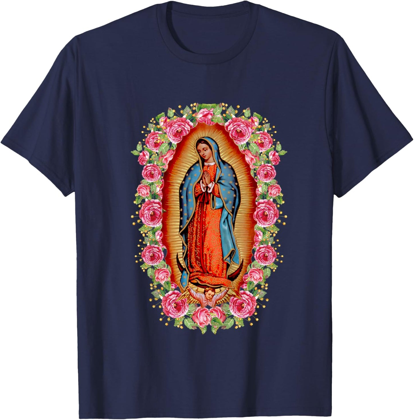 Our Lady Virgen De Guadalupe Mary Maria T-Shirt - T-Shirt | Navy