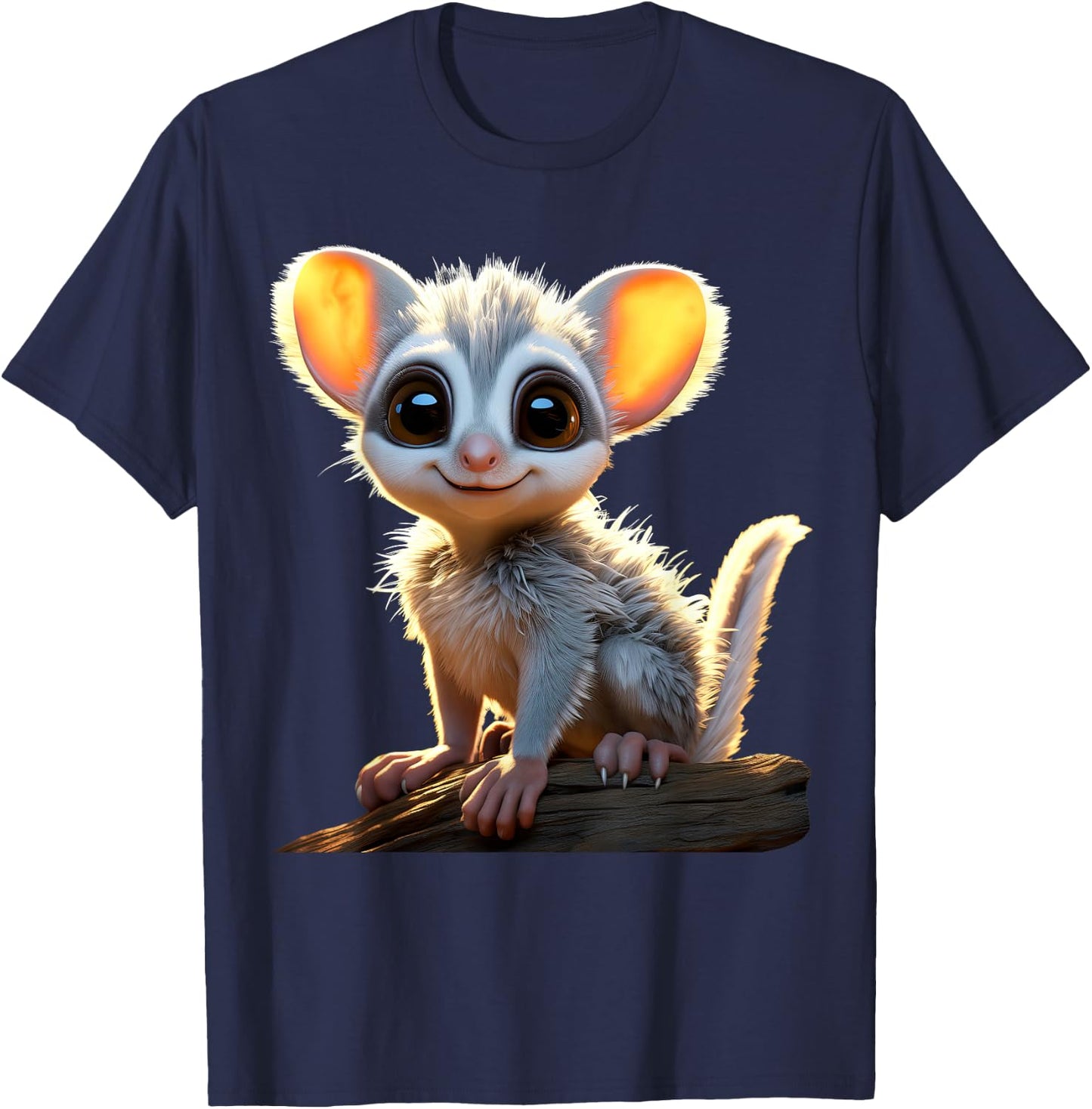 Galago Bush Baby Galagos Nagapies Monkey Ape Cute Galago T-Shirt - T-Shirt | Navy