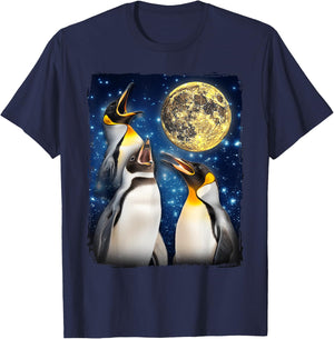 Penguins Howling At The Moon T-Shirt - T-Shirt | Navy