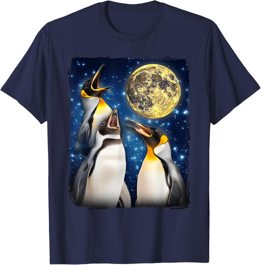Penguins Howling At The Moon T-Shirt - T-Shirt | Navy