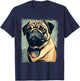Pug Shirt Funny Pug Owner Watercolor Pug Lover Funny T-Shirt - T-Shirt | Navy
