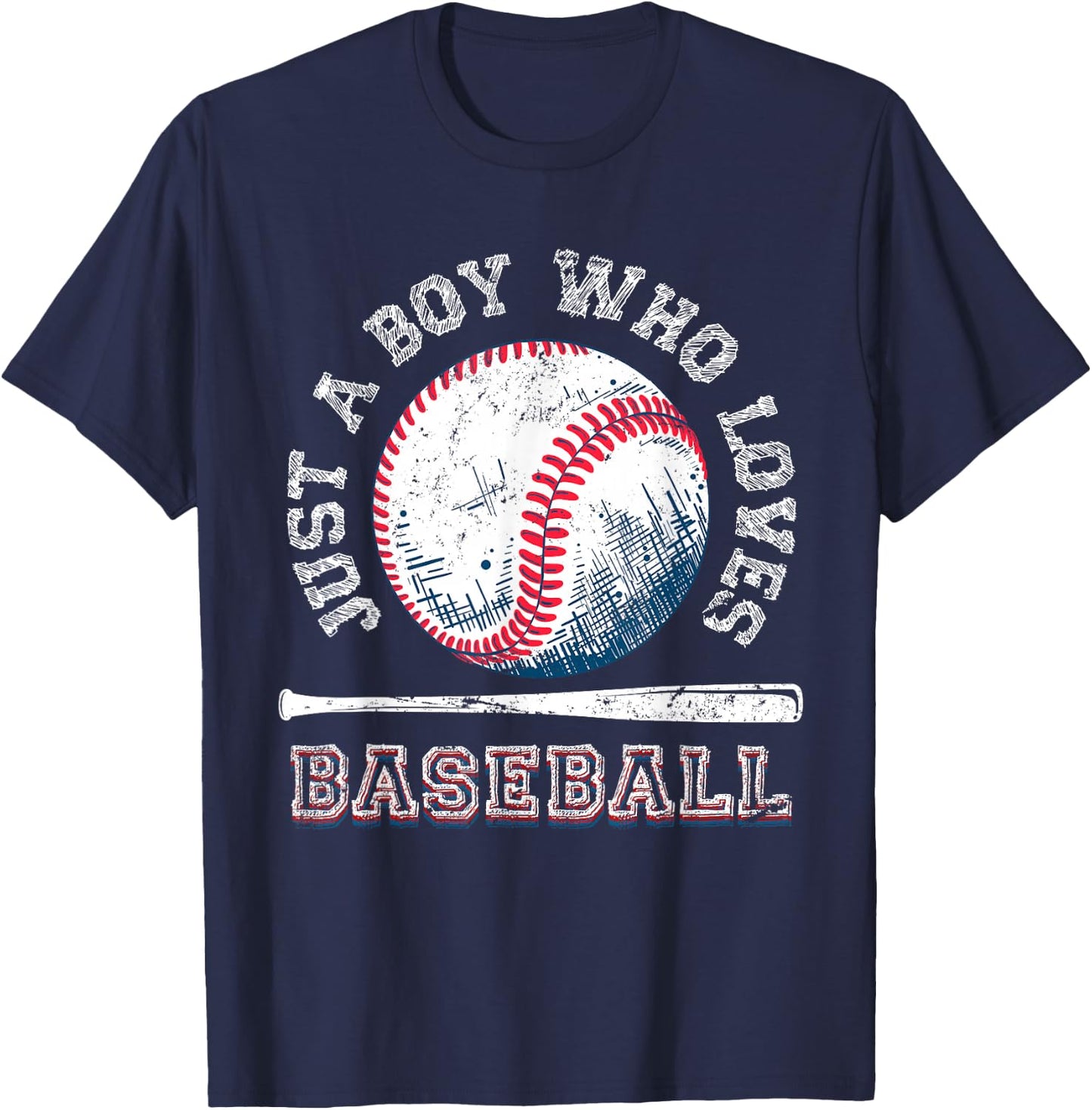 American Sport Fan Baseball Lover Boys Batter Baseball T-Shirt - T-Shirt | Navy