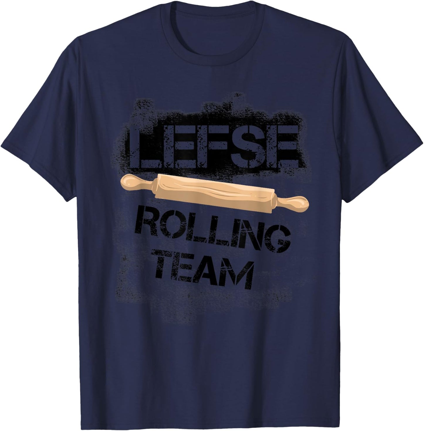 Funny Lefse Rolling Team | Cute Potato Pancakes Cooking Gift T-Shirt - T-Shirt | Navy