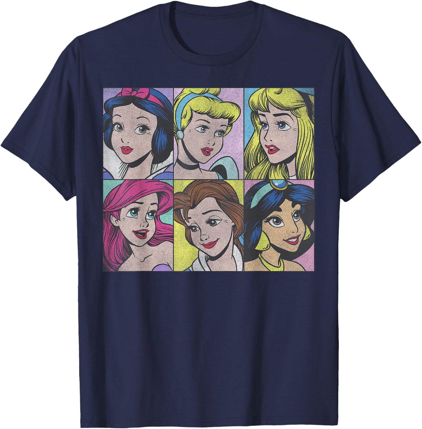 Disney Princess Pop Art Portraits Box Up Small T-Shirt - T-Shirt | Navy