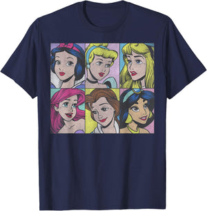 Disney Princess Pop Art Portraits Box Up Small T-Shirt - T-Shirt | Navy