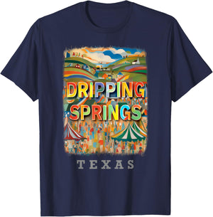 Dripping Springs Texas TX Hill Country Charm SD716 T-Shirt - T-Shirt | Navy