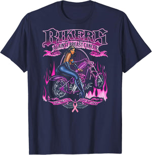 Bikers Against Breast Cancer Fight For A Cure Hope Matters T-Shirt - T-Shirt | Navy