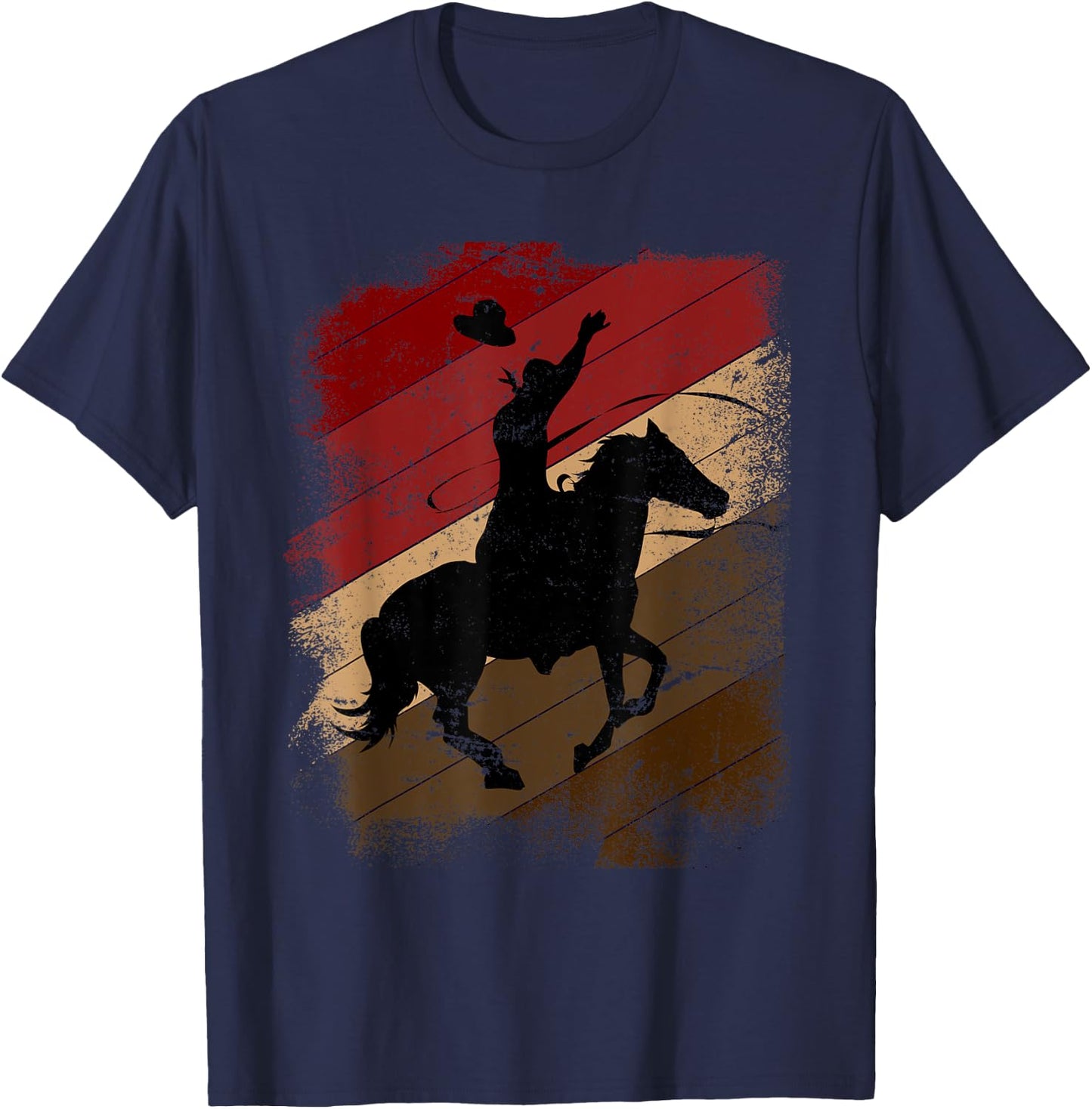 Rodeo Horse Riding Line Dance Farmer Gift Western Cowboy T-Shirt - T-Shirt | Navy
