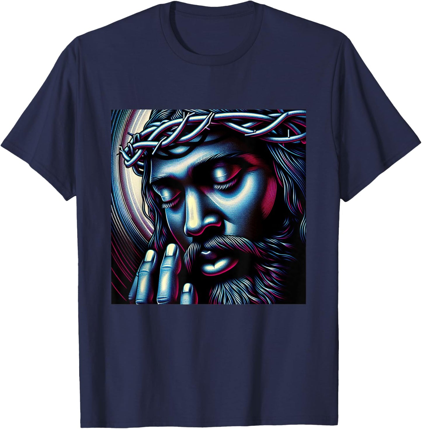 Black Jesus African American Religious Shirt T-Shirt - T-Shirt | Navy
