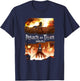 Attack on Titan Key Art Flaming Attack Scene AOT Anime T-Shirt - T-Shirt | Navy