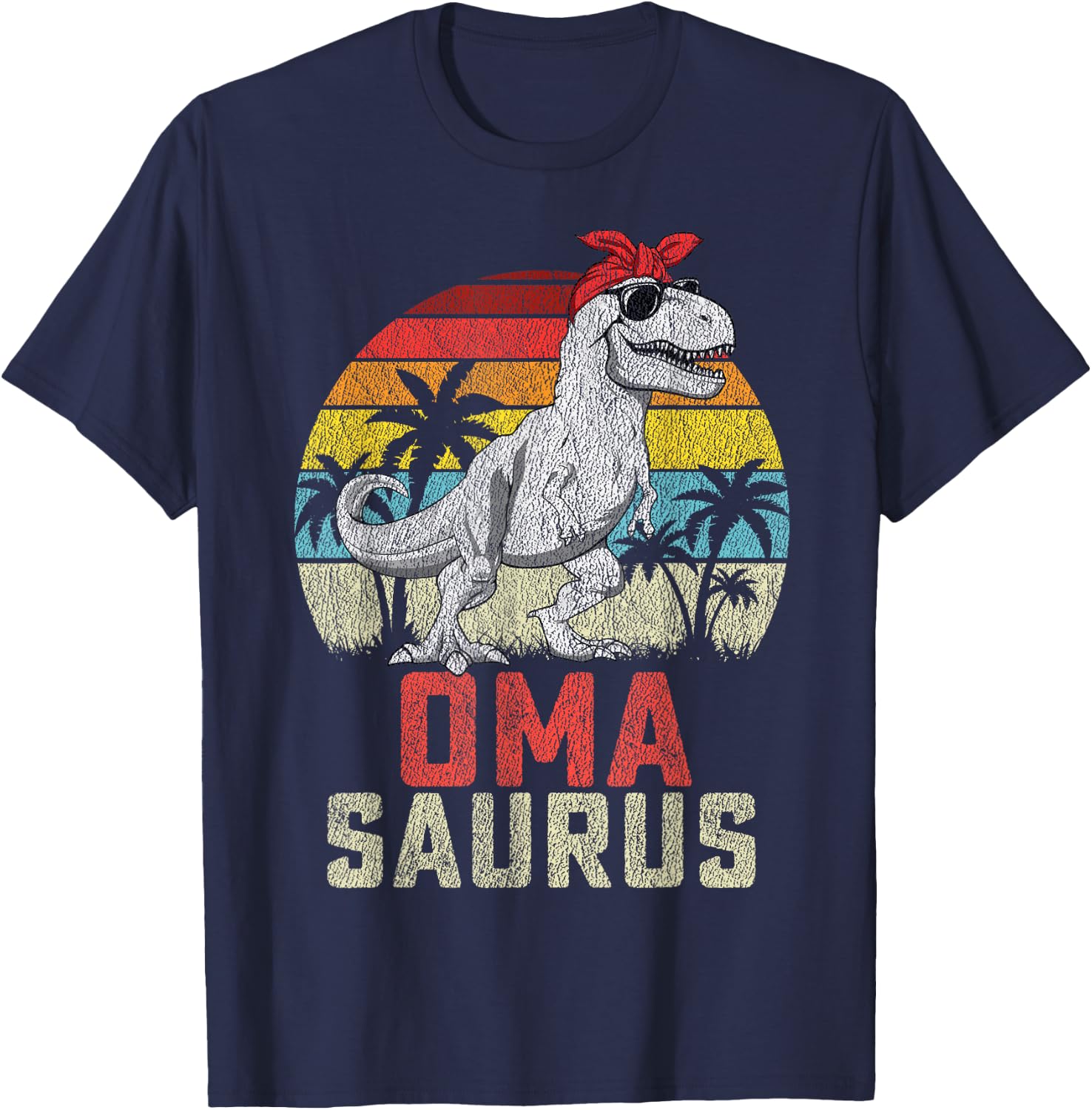 Omasaurus T rex Dinosaur Oma Saurus Mother's Family T-Shirt - T-Shirt | Navy