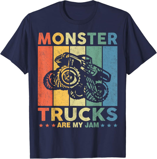 Monster Truck Car for Birthday Boy, Toddlers, Youth & Adults T-Shirt - T-Shirt | Navy