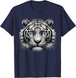 White Bengal Tiger Animal T-Shirt - T-Shirt | Navy