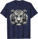 White Bengal Tiger Animal T-Shirt - T-Shirt | Navy