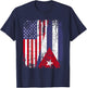 CUBAN ROOTS | Half American Flag | CUBA FLAG T-Shirt - T-Shirt | Navy